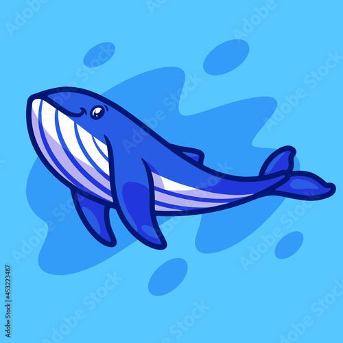 Cute whale mascot illustration design
