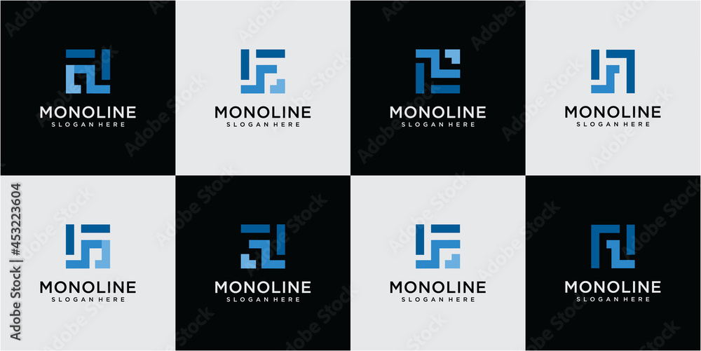 Set Of letter F abstract logo design. letter F mono line logo design. F logo design Set Of letter F abstract logo design. letter F mono line logo design. F logo design