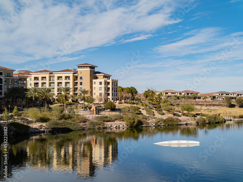 Sunny view of the lake landscape of Lake Las Vegas