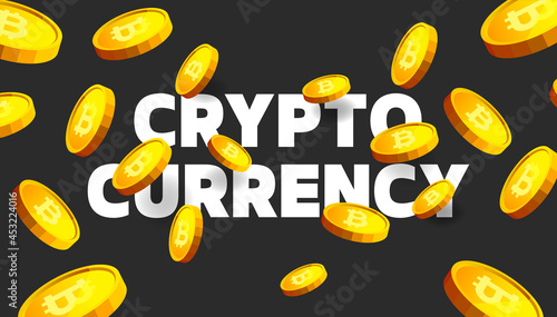 Bitcoin BTC banner. Bitcoin cryptocurrency concept banner background.