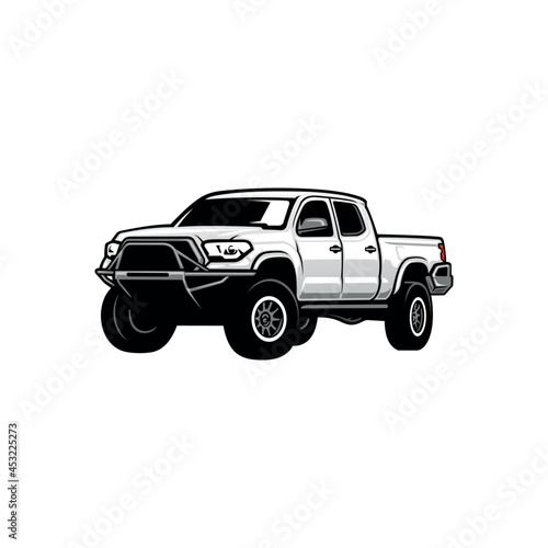 pick up truck isolated vector best for illustration or logo design © winana