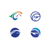 Fish logo template icon animal aquatic logo and design