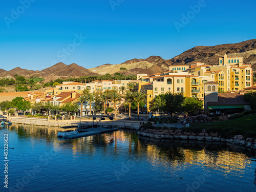 Sunny view of the lake landscape of Lake Las Vegas