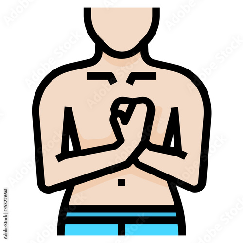 chest pain line icon