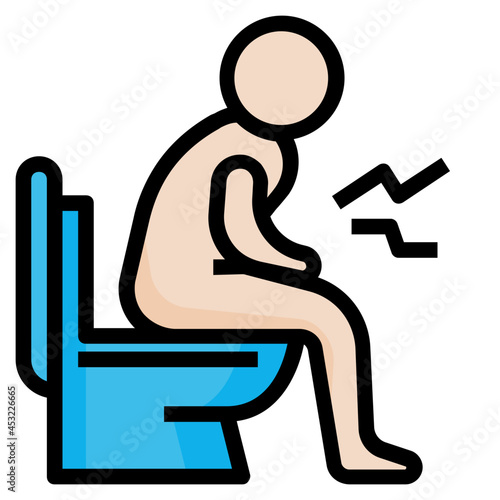 constipation line icon