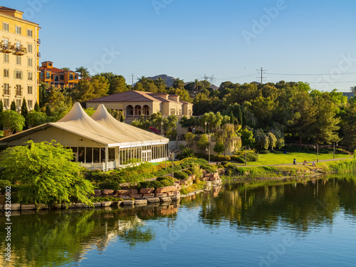 Photography Sunny view of the lake landscape of Lake Las Vegas