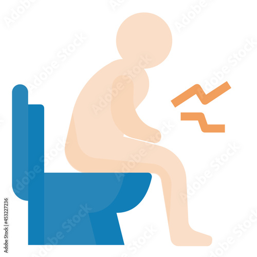 constipation flat icon