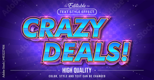 Editable text style effect - Crazy Deals text style theme. photo