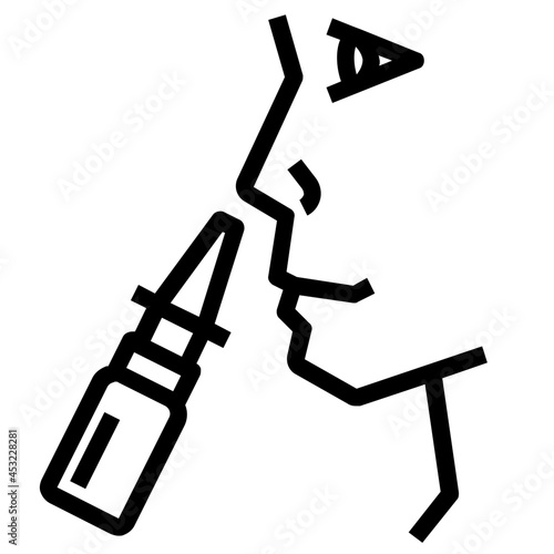 nasal congestion line icon