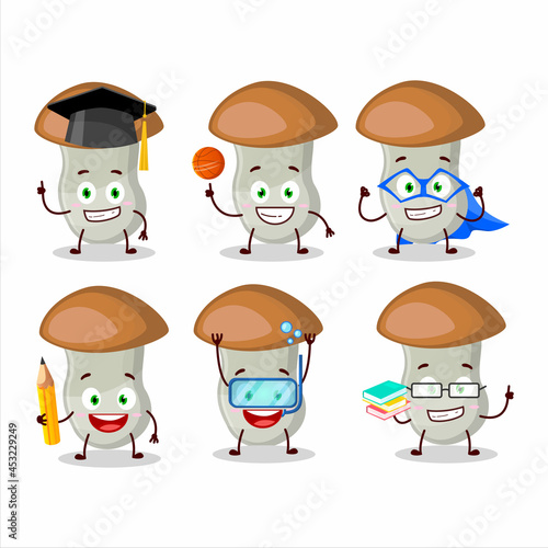 School student of aspen cartoon character with various expressions