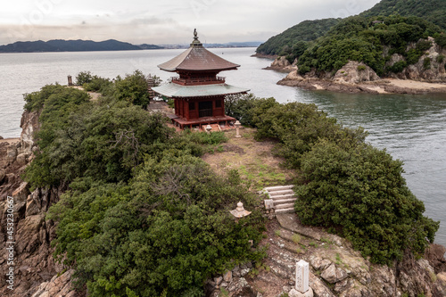 Aerial view from Buddhism temple in Benten island, Japan photo