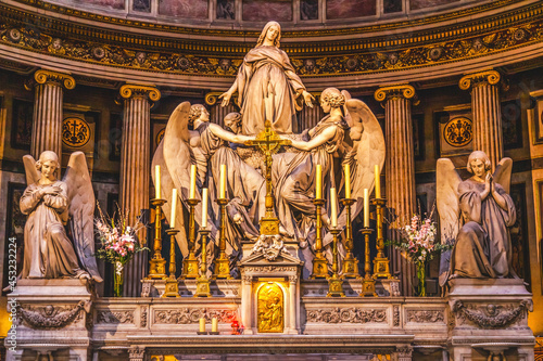 Fotografie Altar Mary Angels Statues La Madeleine Church Paris France