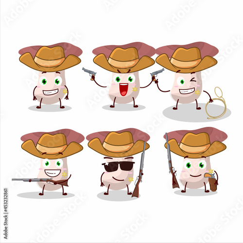 Cool cowboy rassula cartoon character with a cute hat