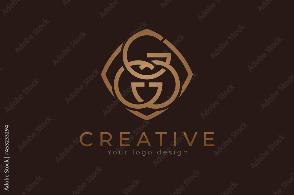 Triples G monogram logo. initial GGG with Gold line style design template, usable for branding and business logos, Flat Logo Design Template, vector illustration Triples G monogram logo. initial GGG with Gold line style design template, usable for branding and business logos, Flat Logo Design Template, vector illustration