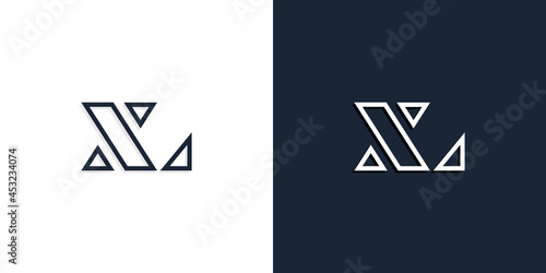 Abstract line art initial letters XL logo.