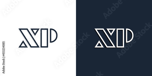 Abstract line art initial letters XP logo.