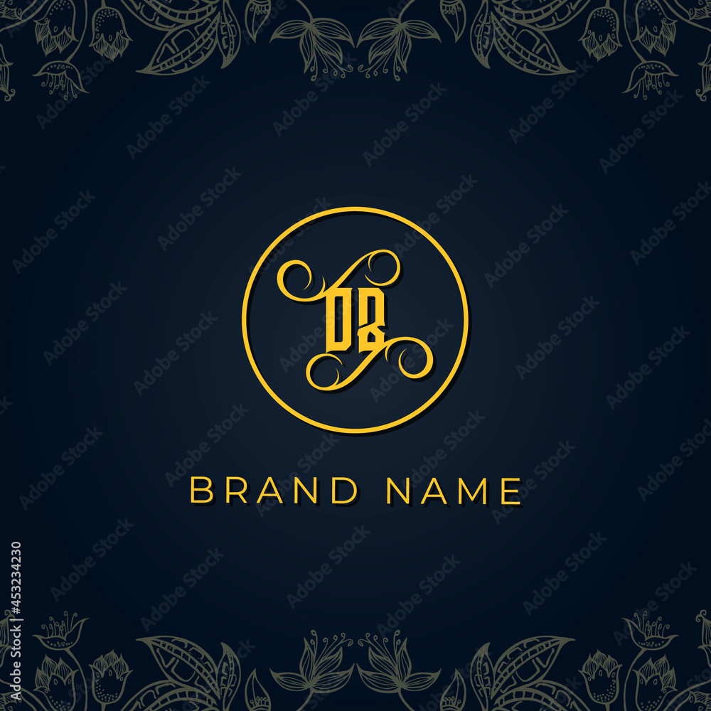 Royal luxury letter OB logo.
