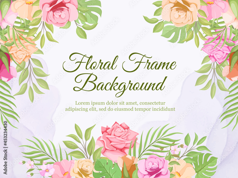 wedding banner background floral design Stock Vector | Adobe Stock