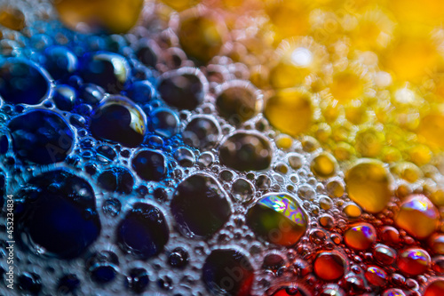 colourful bubbles and drops of water
