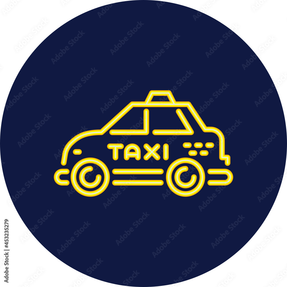 taxi neon icon