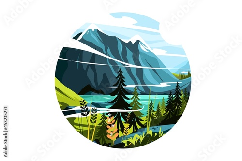 Mountains and lake