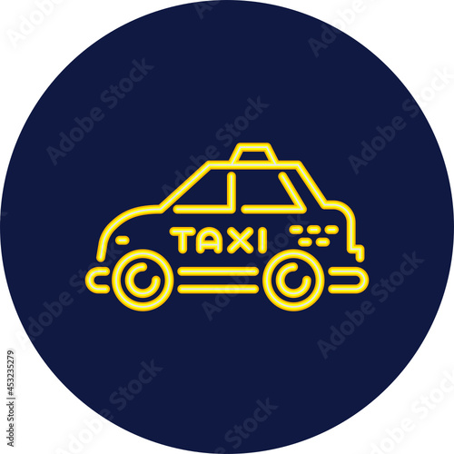 taxi neon icon