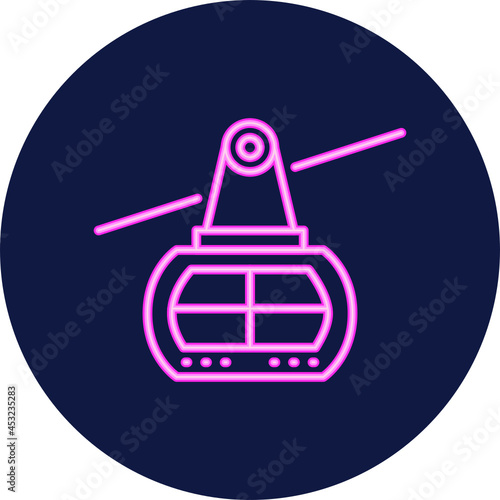 ropeway neon icon