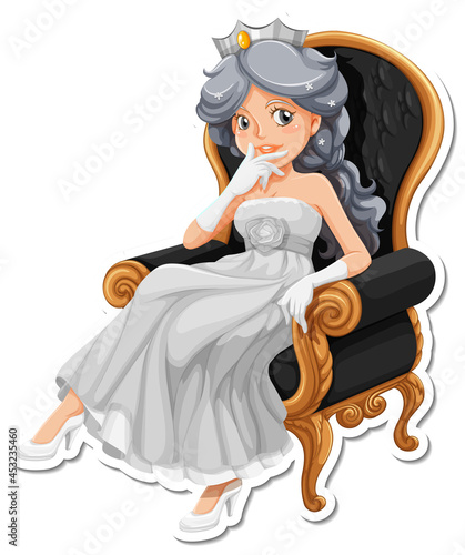 Beautiful princess cartoon character sticker