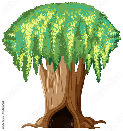 Fantasy huge tree on white background