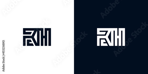 Minimal creative initial letters RH logo