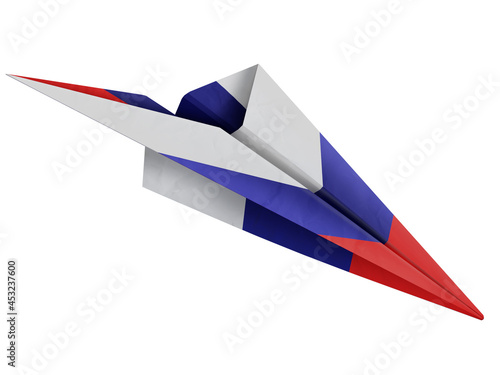 paper airplane with the flag
