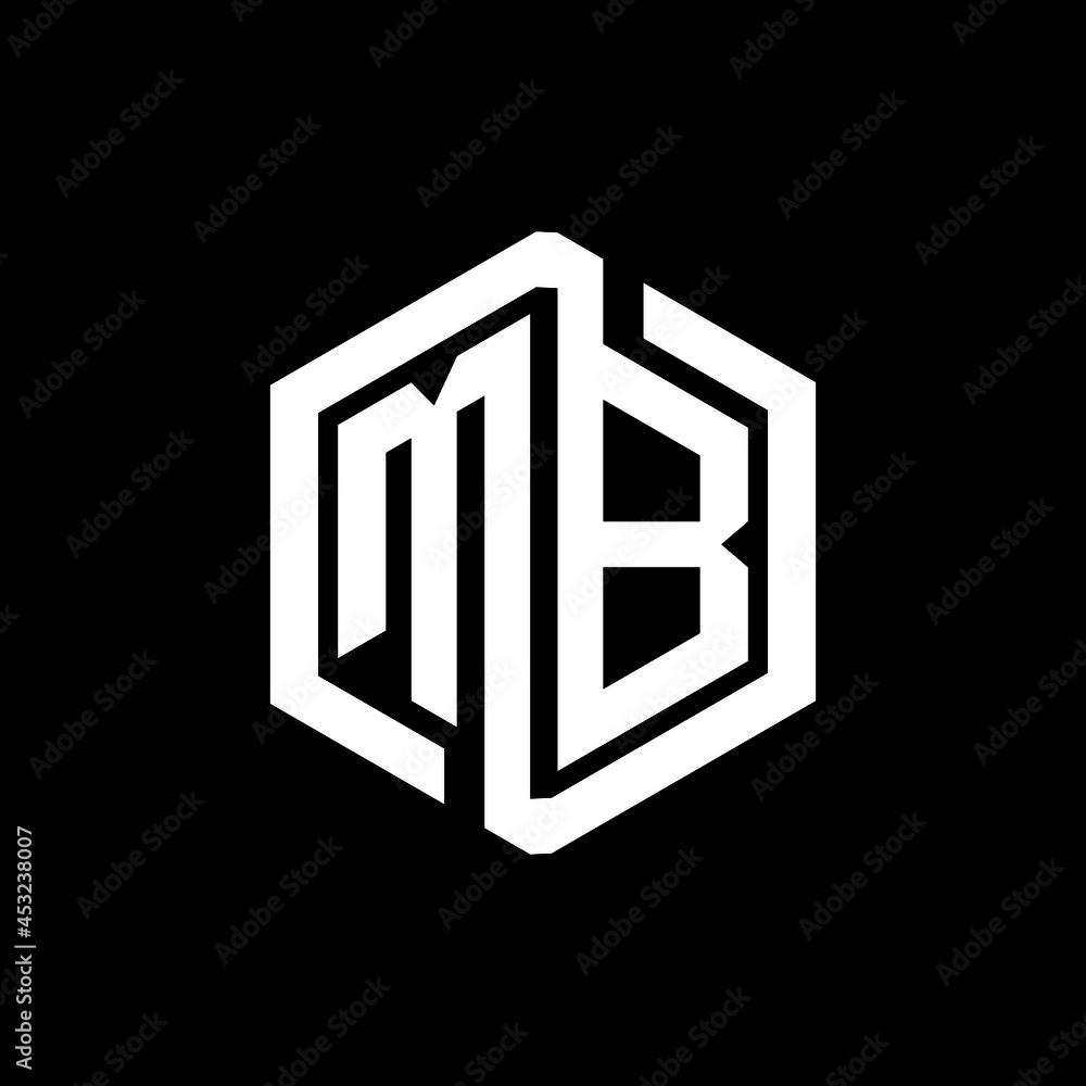 MB letter logo design with black background in illustrator, vector