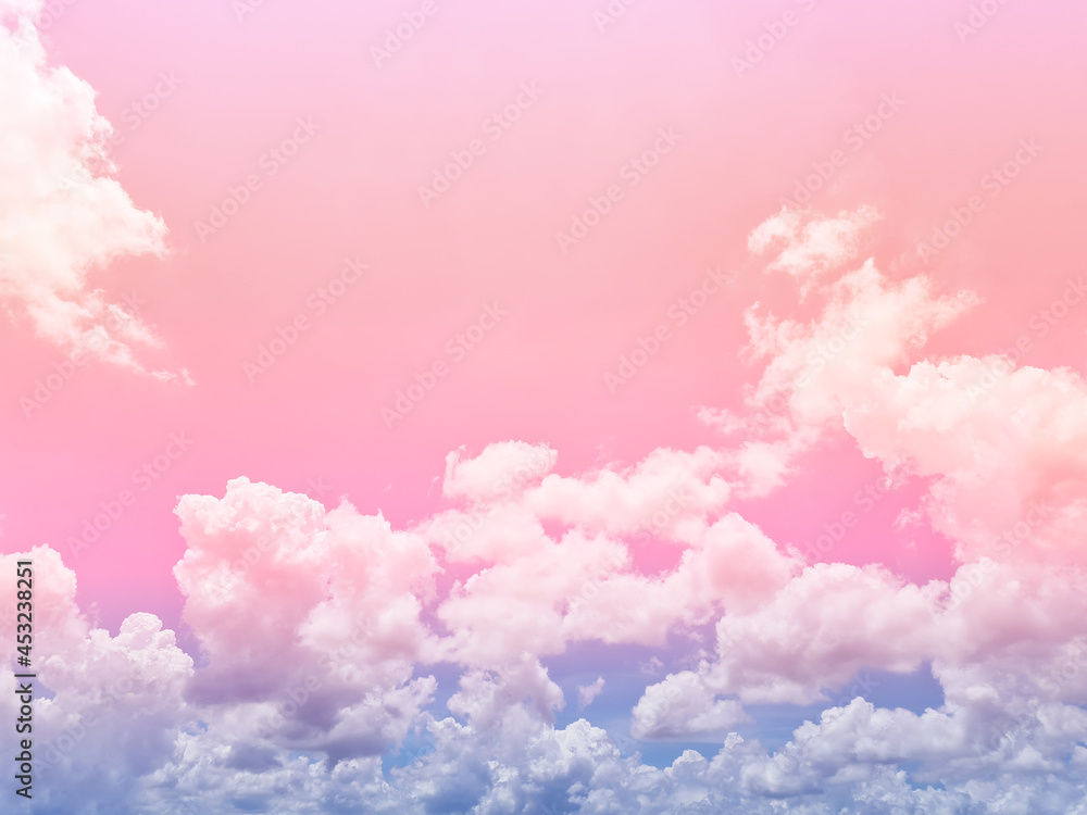 Sky and clouds background with pastel colors