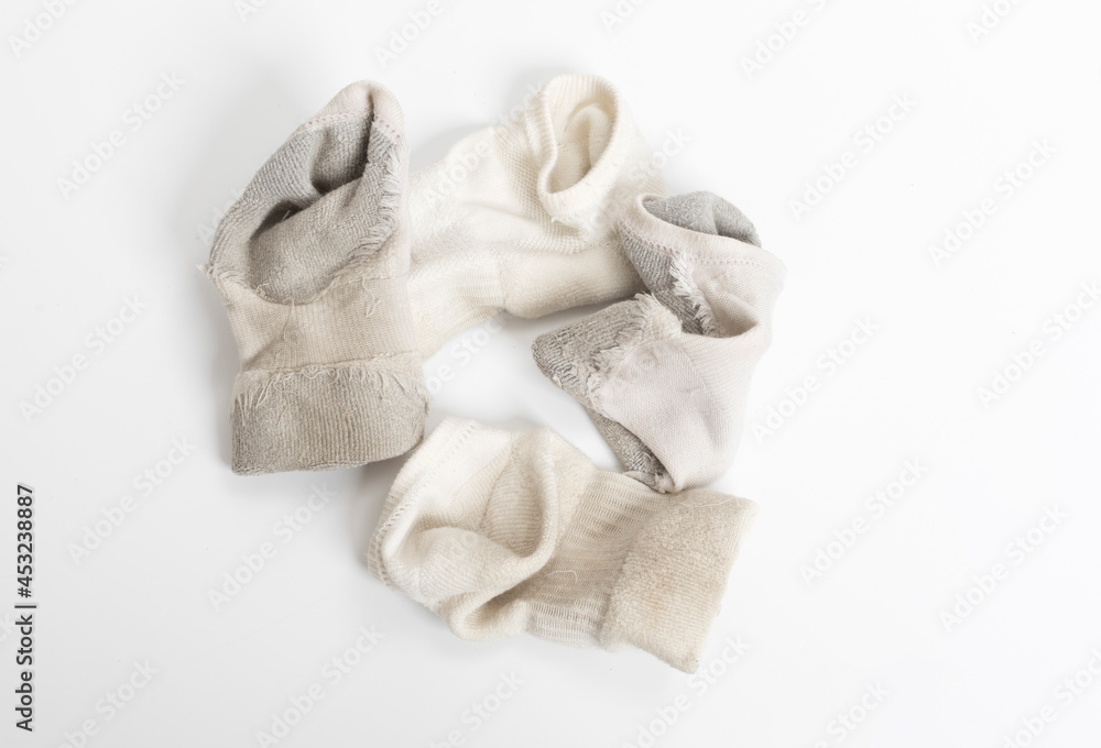 Dirty socks isolated on a white background. Dirty socks isolated on a white background.