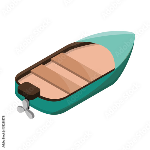 motor boat, isometric