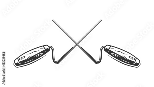 Two trowels close up isolated on white background. Vector illustration