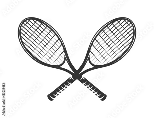 Lawn tennis rackets isolated on white background. Vector illustration