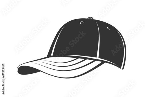 Cap with visor isolated on white background. Vector illustration