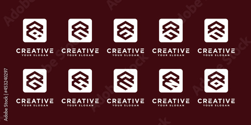 Mega logo monogram, initial, alphabet, and letter logo collection r and etc logo design templates.