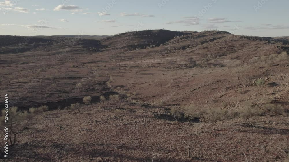 Flying into a valley withing the beautiful Barrier Ranges surrounding Broken Hill, NSW, Australia Flying into a valley withing the beautiful Barrier Ranges surrounding Broken Hill, NSW, Australia