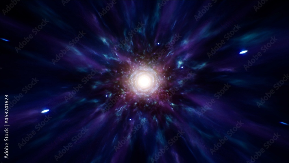Galaxy Nebula with Neon Flames