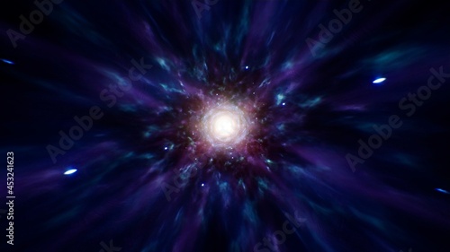 Galaxy Nebula with Neon Flames