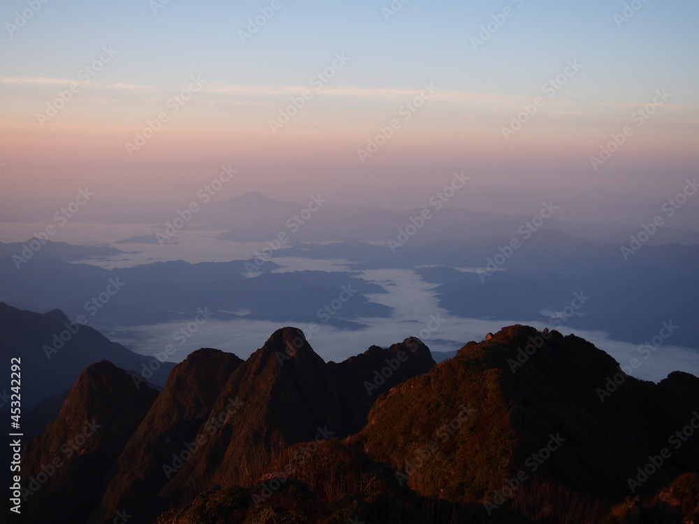 sunrise in the mountains