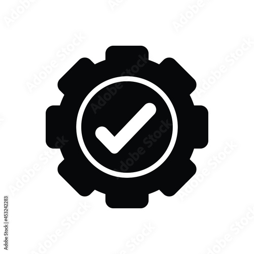 Black solid icon for established photo
