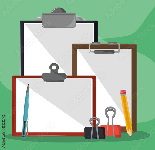 clipboards pen pencil