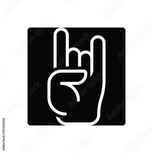 Black solid icon for rock