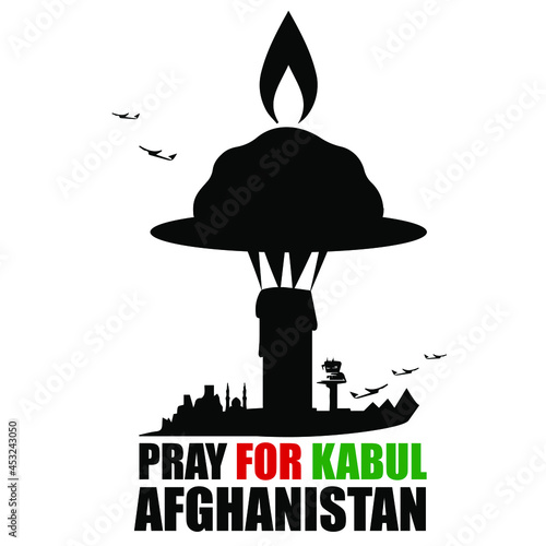 Pray for Kabul. Icon to support Afghanistan. Solidarity.  photo