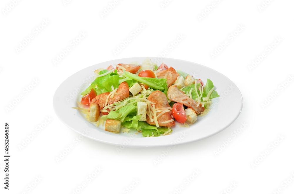 Healthy Grilled Chicken Caesar Salad with Cheese and Croutons Healthy Grilled Chicken Caesar Salad with Cheese and Croutons