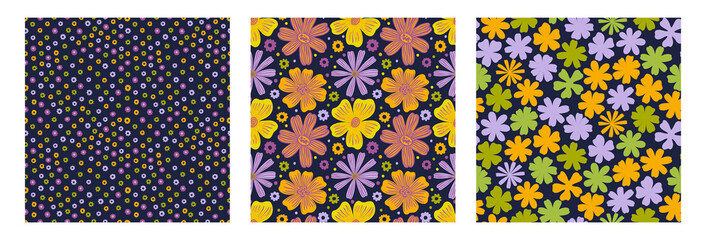 Acrylglasbilder Muster Vintage Blumendesign mit Handzeichnung  © ArinaKram