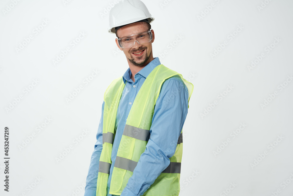 man in white helmet Professional Job Working profession